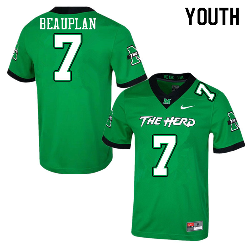 Youth #7 Abraham Beauplan Marshall Thundering Herd College Football Jerseys Sale-Green - Click Image to Close